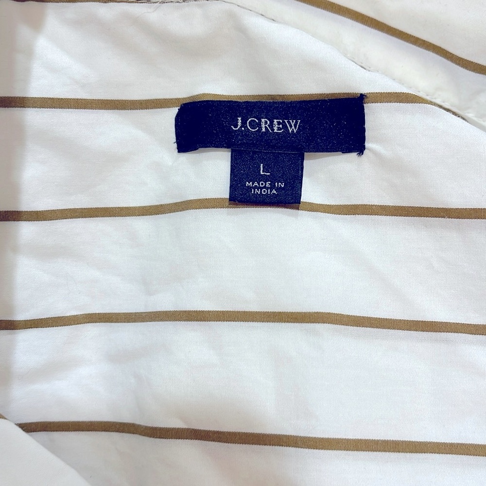 J.Crew NWOT collared cotton Poplin popover blouse szL - Picture 6 of 7